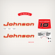 This is a Johnson 18 hp decal set replica for 1961 2 Cylinders Outboards.
Model 
Model FD-15 decals
Model FDL-15 stickers

Motor Cover: 0378175

Following decal set includes:

18 decal - Rear Side
Starting Instructions decal - Front Side
Fast-S