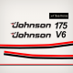 1983 Johnson 175 hp V6 decal set 0393261 for Models J175TLCTD 1983 J175TLCTE 1983 J175TXCTD 1983 J175TXCTE 1983