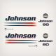 2002 - 2006 Johnson 90 hp SaltWater Edition decal set white models 2003 2004 2005 outboard stickers Decals set: Port decals 2 Stripe Saltwater Stbd Bombardier front Small rear DECAL JOHNSON J90PLSNF J90VLSNF ENGINE COVER J90GLSTA J90PLSTC DECALS WHITE MOD