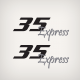 Pro-line 35 Express decal set Proline vinyl stickers boat decals 
2005 2006 2007 2008 boats
Silver Black