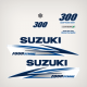2014 2015 2016 SUZUKI 300 HP FOURSTROKE EFI DECAL SET WHITE MODELS
