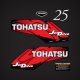 2002 and ealier Tohatsu 25 hp jet drive 2-stroke decal set Red M25H