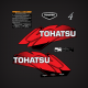 2002 and earlier Tohatsu 4 hp 2-stroke decal set Red