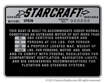  Pair of Starcraft Boats Compatible Replacement Decals