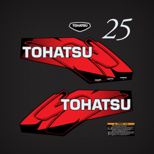 Details about   1 OEM Tohatsu Hood Engine Cover Side Marker Decal 25 hp 346-67542-2 