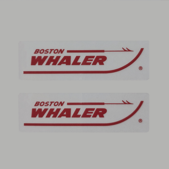 BOSTON WHALER BOATS LOGO DECALS STICKERS RED Set of 2 18" LONG 