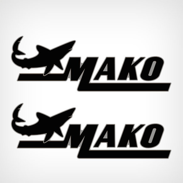Mako Shark Logo Decal Set Black Combined Garzonstudio Com