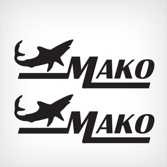 Mako Shark Logo Die Cut Decal Set Hull Decals Stickers Garzonstudio Com