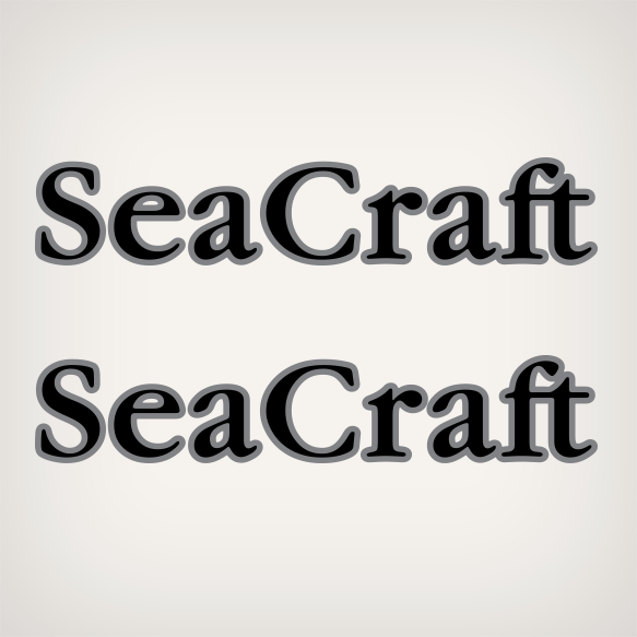 Seacraft boat decals graphics sticker decal stickers Seacraft black and silver